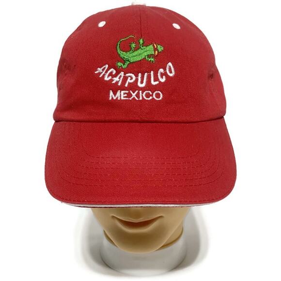 Acapulco Mexico Hat Ball Cap Adjustable Red by Caps Handy New With Tag - Picture 1 of 8